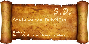 Stefanovics Dukász névjegykártya